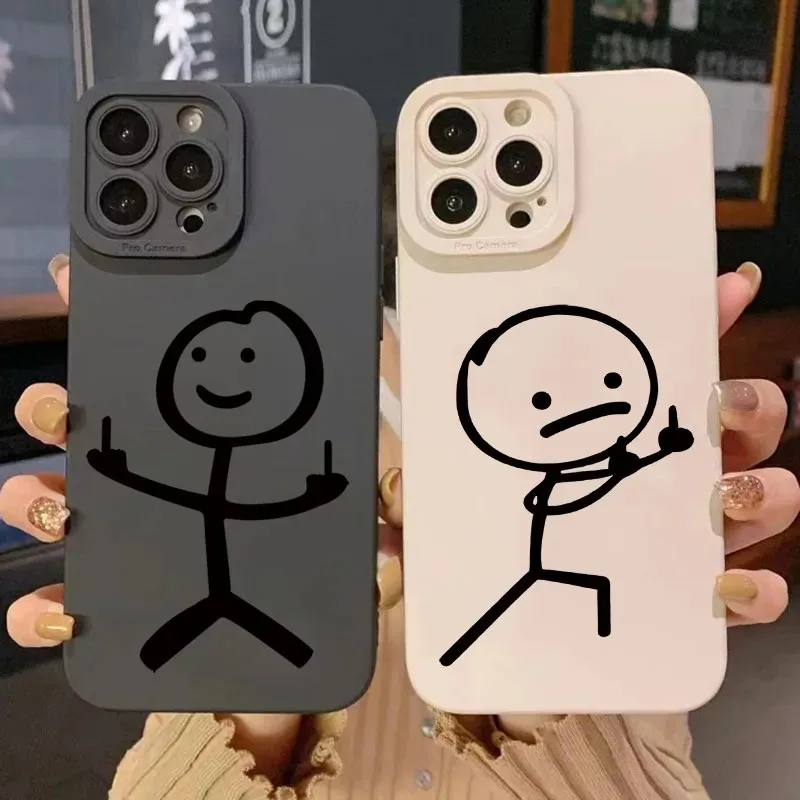 Phone Cases Like Loopy - Cute Cartoon Matchman Matte Silicone Phone