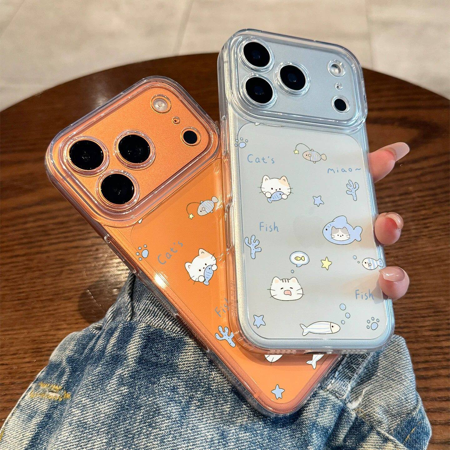 Phone Cases Xr Cute - Ins Blue Little Fish Kitten Personality