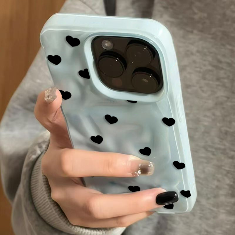 Aesthetic Cute Black Heart Sho - Phone Cases Aesthetic review and price