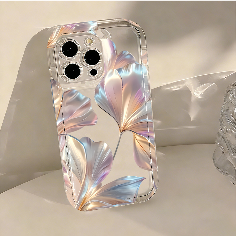 Colorful Metallic Ginkgo Print - Phone Cases Transparent review and price