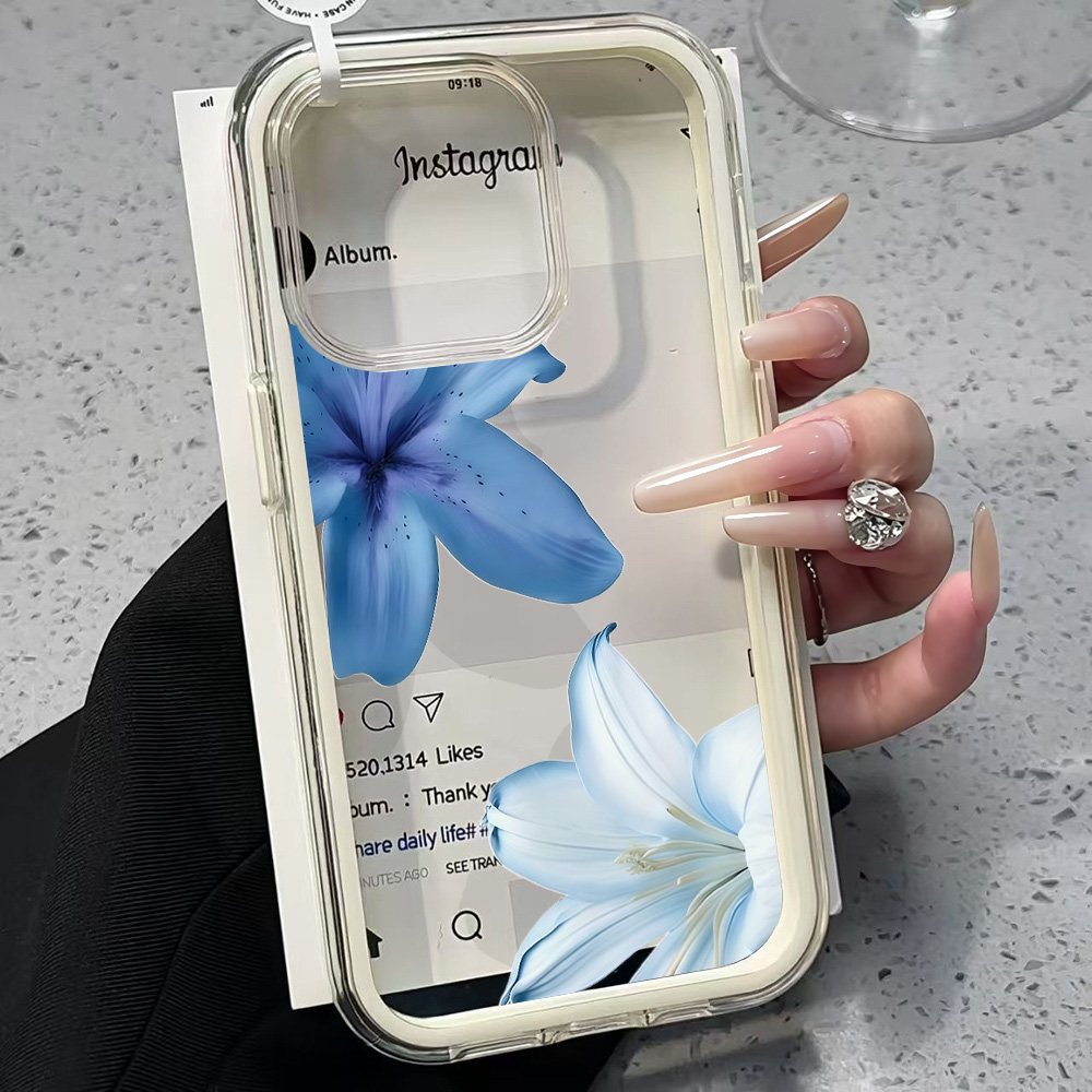 Blue Lily Flower Clear Phone C - Phone Cases Transparent review and price