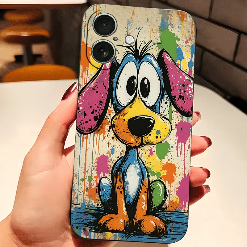 Graffiti Colored Puppy TPU Pho - Phone Cases Mous review and price