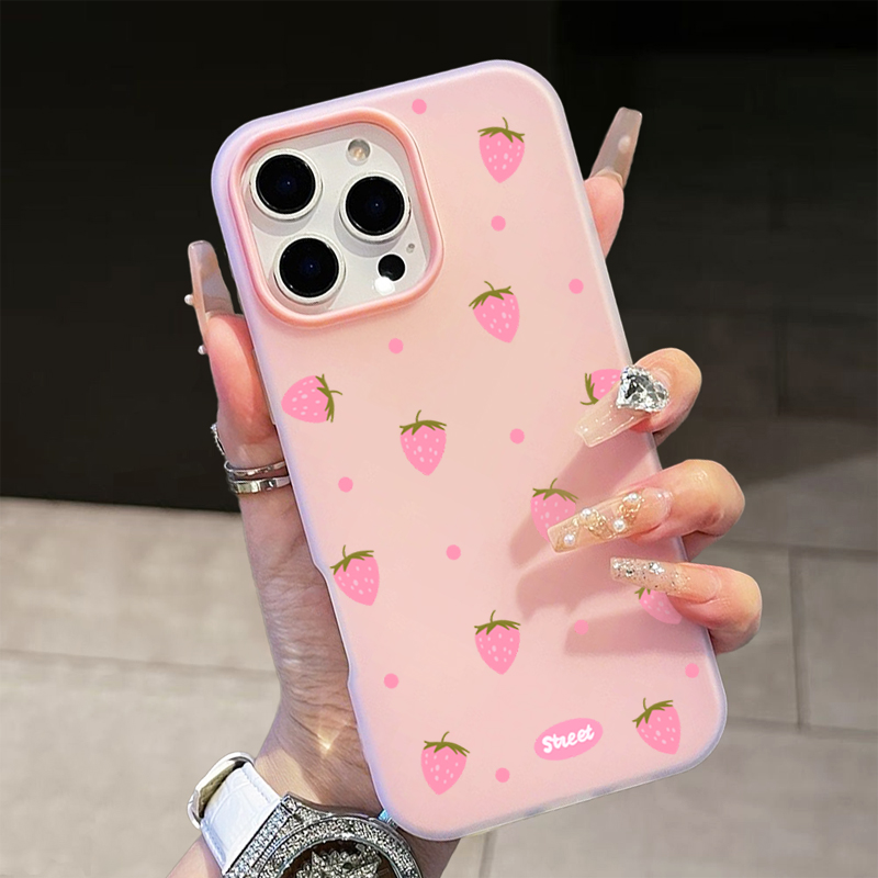 Sweet Pink Strawberry Pattern  - Phone Cases Xr Cute review and price