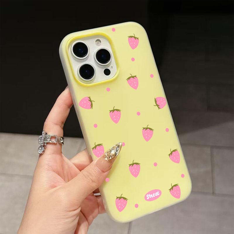 Sweet Pink Strawberry Pattern  - Phone Cases Xr Cute review and price