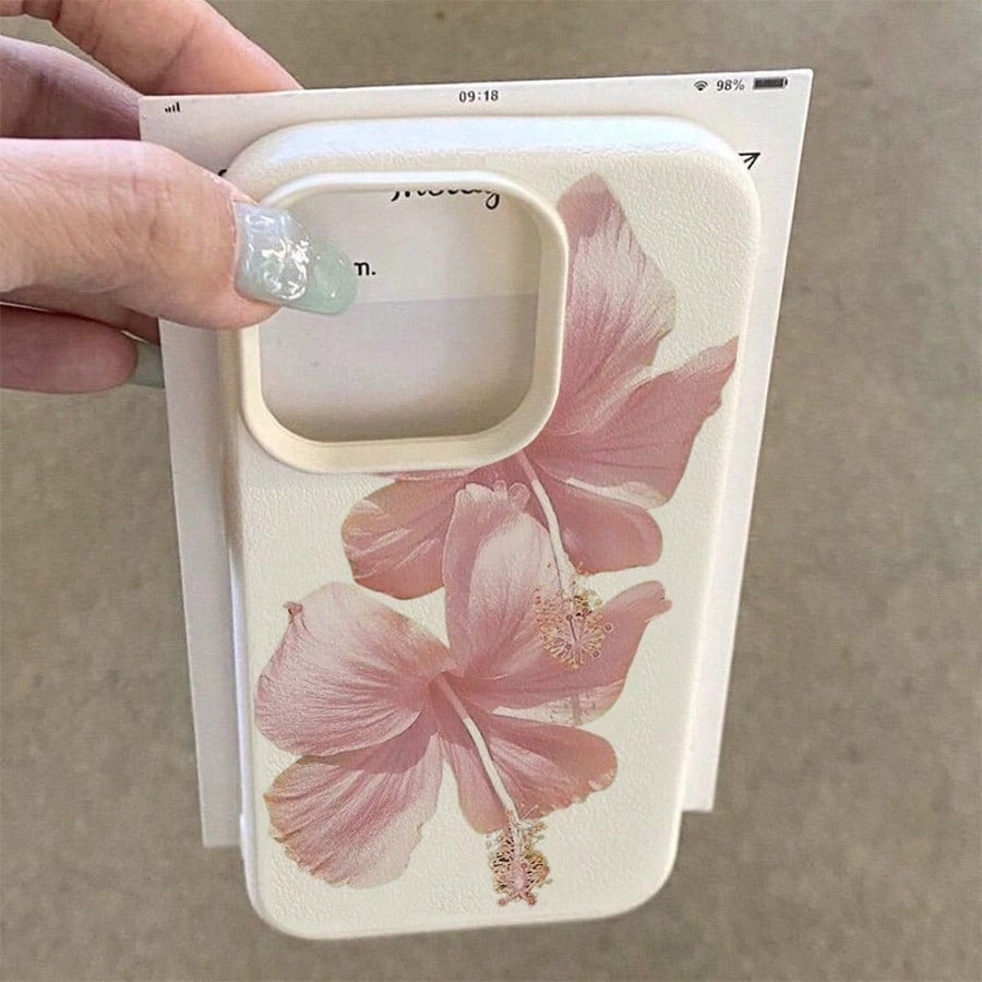 Pink Hibiscus Elegant High Aes - Phone Cases Aesthetic review and price